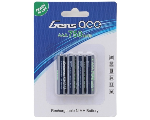 [GEANM7501S3A] Gens Ace High Power Rechargeable AAA NIMH Battery (1.2V/750mAh) (4)