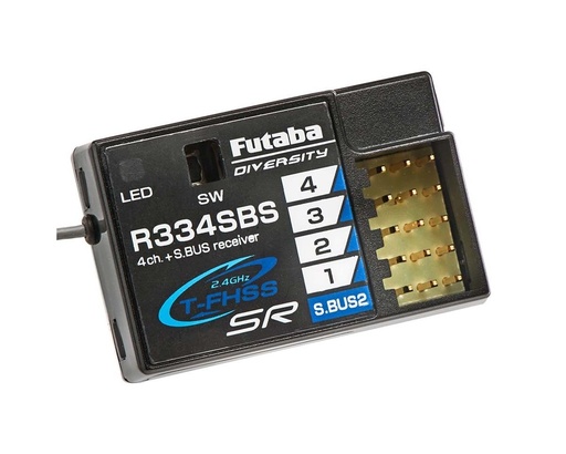 [FUT01102246-3] Futaba R334SBS TFHSS SR S.Bus2 HV 4-Channel 2.4GHz Receiver