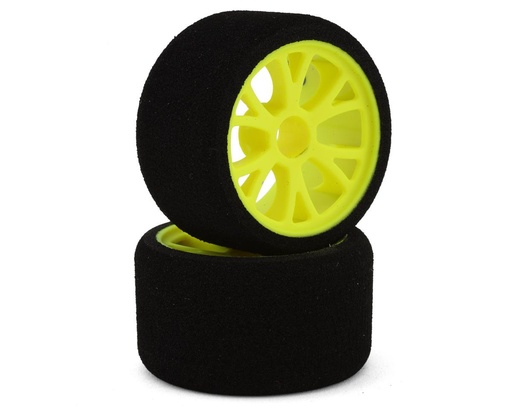 [XCE-3010-XXBL] eXcelerate 1/12 Mounted Foam Front Tires (2) (XX Blue)