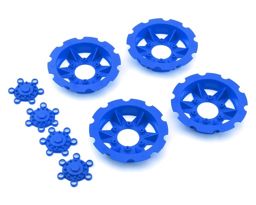 [JCO2668-1] JConcepts "Tracker" Monster Truck Wheel Mock Beadlock Rings (Blue) (4)