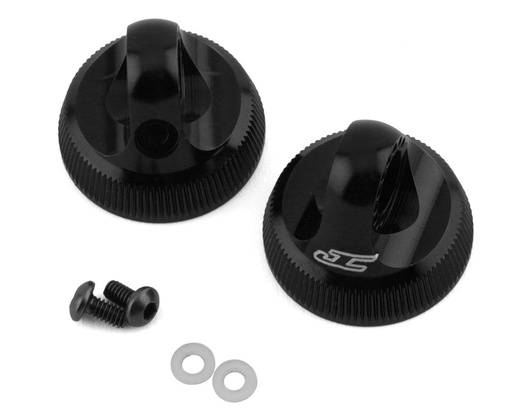 [JCO2701-2] JConcepts Team Associated Fin Aluminum 13mm Shock Cap (Black) (2)