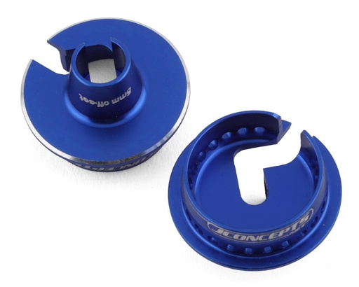 [JCO2703-1] JConcepts Team Associated Fin Aluminum 13mm Shock Spring Cups (Blue) (5mm Offset)