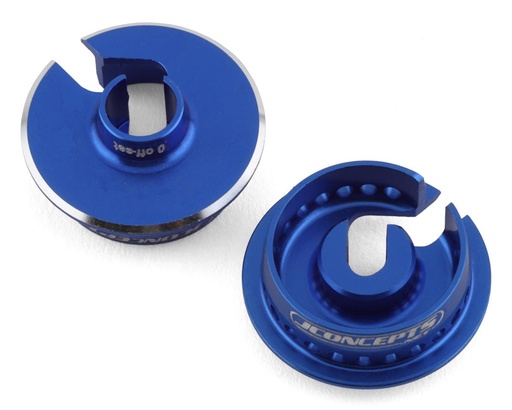 [JCO2721-1] JConcepts Team Associated Fin Aluminum 13mm Shock Spring Cups (Blue) (0mm Offset)