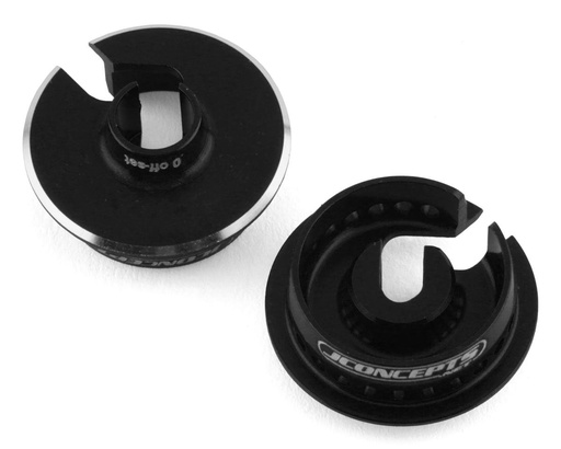 [JCO2721-2] JConcepts Team Associated Fin Aluminum 13mm Shock Spring Cups (Black) (0mm Offset)