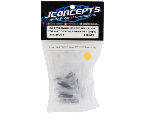 [JCO2995-1] JConcepts Team Associated B6.4 Titanium Top Hat Upper Screws Set (70) (Blue)