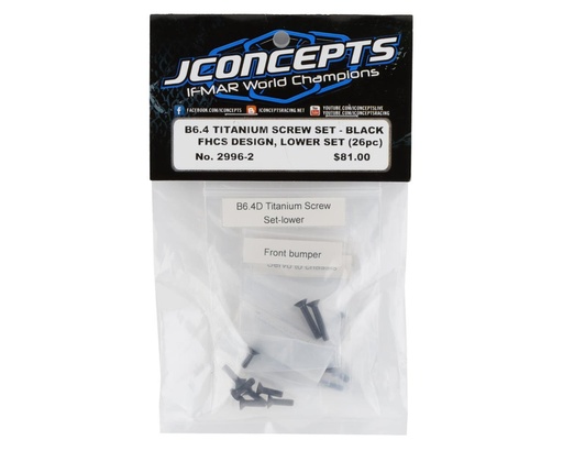 [JCO2996-2] JConcepts Team Associated B6.4 Titanium Lower Screw Set (26) (Black)
