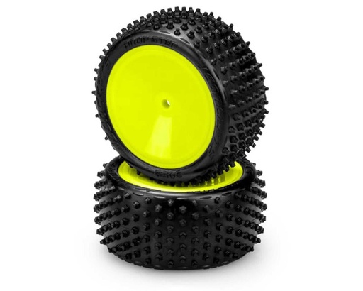 [JCO3059-201021] JConcepts Drop Step 2.2" Pre-Mounted Rear Buggy Carpet Tires (Yellow) (2) (Pink)