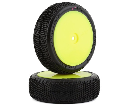 [JCO3108-201011] JConcepts Fuzz Bite LP 2.2" Pre-Mounted 4WD Front Buggy Carpet Tires (Yellow) (Pink)