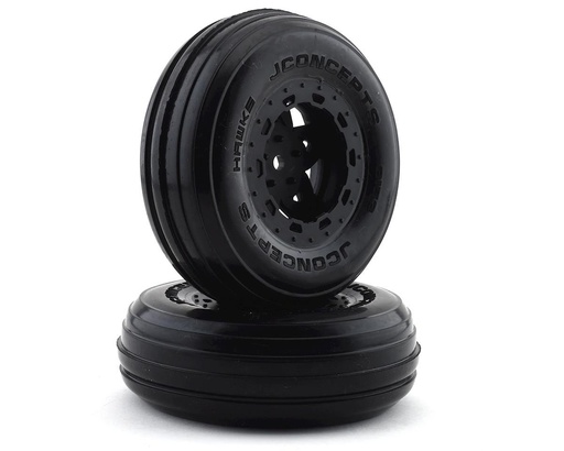 [JCO3153-3035] JConcepts Hawk Pre-Mounted SC Tires (Tremor) (2) (Electric Front) (Yellow)