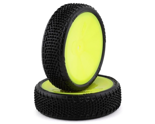 [JCO3165-201011] JConcepts Fuzz Bite LP 2.2 Pre-Mounted 2WD Front Buggy Carpet Tires (Yellow) (2) (Pink)