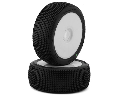 [JCO3175-12] JConcepts Stalkers 1/8 Pre-Mounted Buggy Tire (White) (Green)