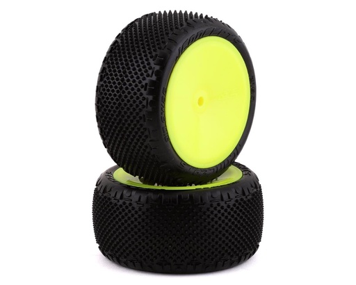 [JCO3180-201021] JConcepts Pin Swag 2.2" Pre-Mounted Rear Buggy Carpet Tires (Yellow) (2) (Pink)