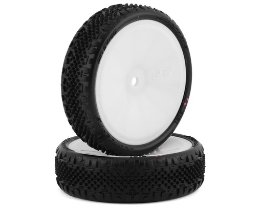 [JCO3181-101011] JConcepts Pin Swag Slim 2.2" Pre-Mounted 2WD Front Buggy Carpet Tires (White) (Pink)