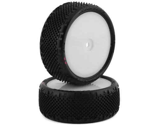 [JCO3182-101011] JConcepts Pin Swag 2.2" Pre-Mounted 4WD Front Buggy Carpet Tires (White) (2) (Pink)