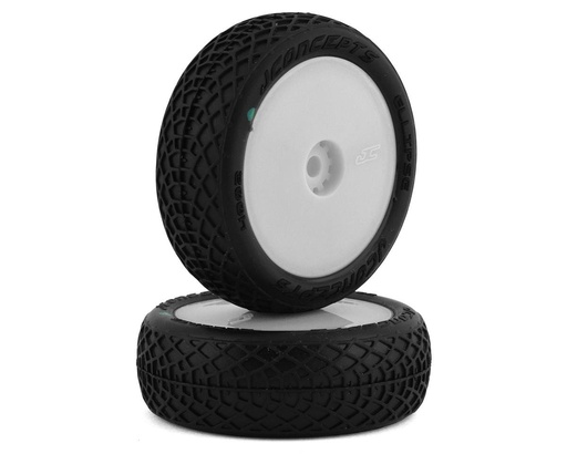[JCO4002-1211] JConcepts Mini-B Ellipse Pre-Mounted Front Tires (White) (2) (Green)