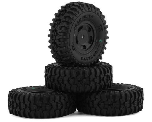 [JCO4023-32911] JConcepts SCX24 1.0" Tusk Pre-Mounted Tires w/Glide 5 Wheels (4) (Black) (Green)