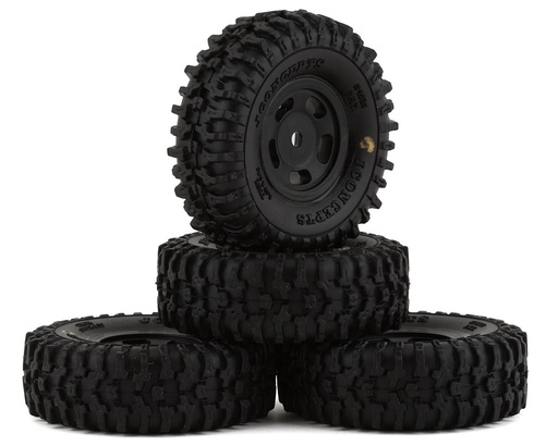 [JCO4023-35911] JConcepts SCX24 1.0" Tusk Pre-Mounted Tires w/Glide 5 Wheels (4) (Black) (Gold)