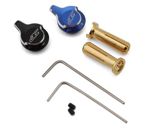 [JCO5029] JConcepts Battery Plug Pull Grips w/5mm Bullet Connectors (Blue/Black)