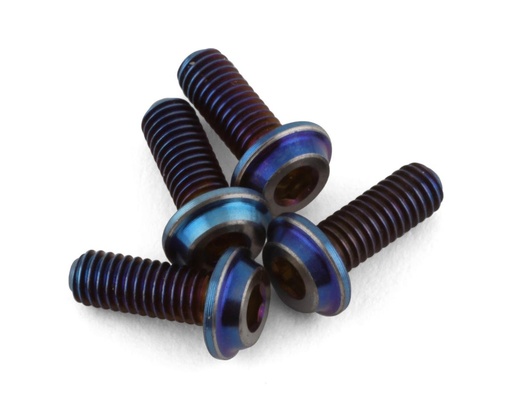 [JCO5038-1] JConcepts 3x8mm "Top Hat" Titanium Screws (Blue) (4)