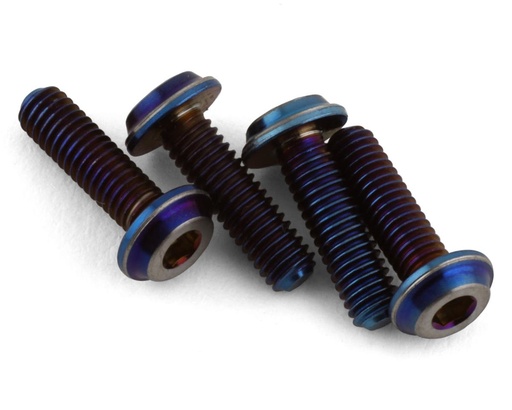 [JCO5039-1] JConcepts 3x10mm "Top Hat" Titanium Screws (Blue) (4)