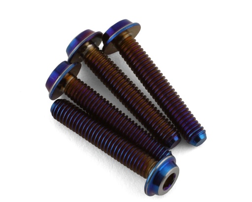 [JCO5042-1] JConcepts 3x16mm "Top Hat" Titanium Screws (Blue) (4)