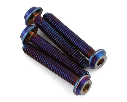 [JCO5043-1] JConcepts 3x18mm "Top Hat" Titanium Screws (Blue) (4)