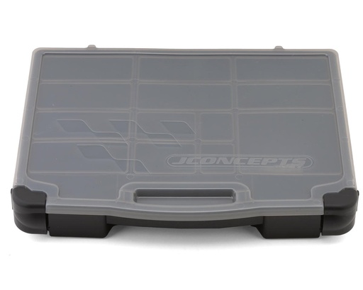 [JCO5128-28] JConcepts Parts Storage Box (Black/Smoke Grey) (14.5x11x2.37")