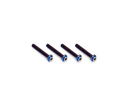 [JCO5142-1] JConcepts 3x20mm Titanium Top Hat Screws (Blue) (4)