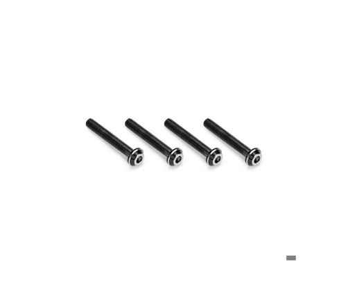[JCO5142-2] JConcepts 3x20mm Titanium Top Hat Screws (Black) (4)