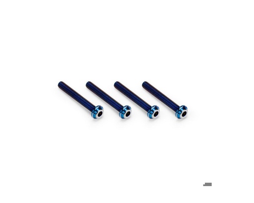 [JCO5143-1] JConcepts 3x22mm Titanium Top Hat Screws (Blue) (4)