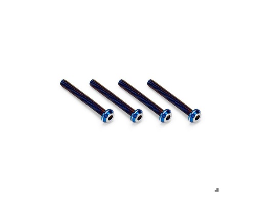 [JCO5144-1] JConcepts 3x24mm Titanium Top Hat Screws (Blue) (4)
