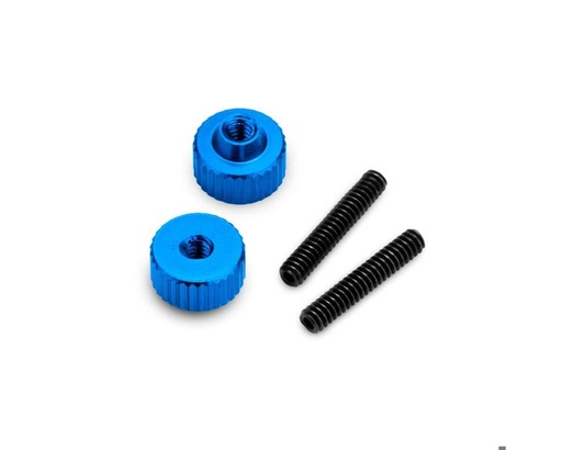 [JCO5238-1] JConcepts 4-40 Thumb Nuts w/Set Screw (2) (Blue)