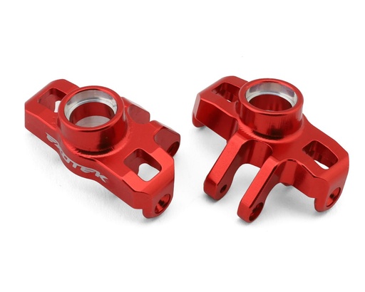 [EXO2275] Exotek Arrma Typhon/Granite Grom Aluminum HD Steering Knuckles (Red) (2)