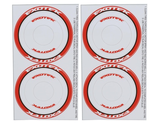 [EXO2196] Exotek F1 Tire Sidewall Sticker (4) (Red)