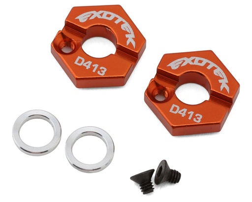 [EXO2175] Exotek D4 Evo3 12mm Aluminum Front Locking Hex (Orange) (2)