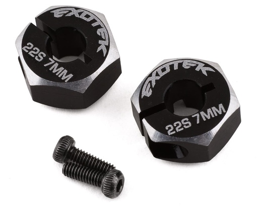 [EXO2059] Exotek TLR 22S Drag 12mm Aluminum Clamping Rear Hex (2) (7mm)