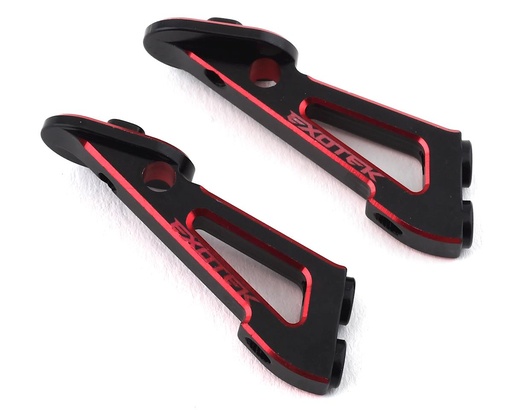 [EXO1912] Exotek RB7 Aluminum Wing Mounts (Black/Red) (2)