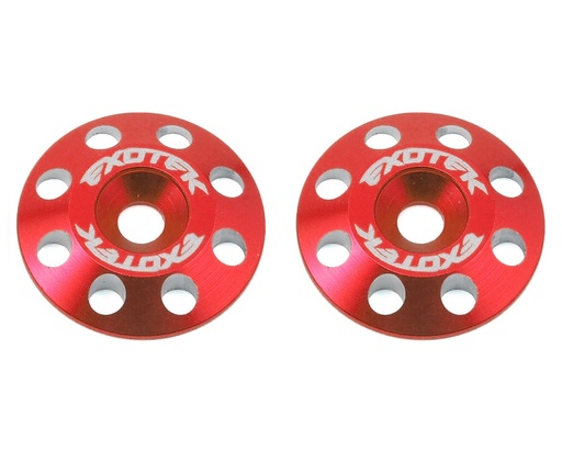 [EXO1678RED] Exotek Flite V2 16mm Aluminum Wing Buttons (2) (Red)