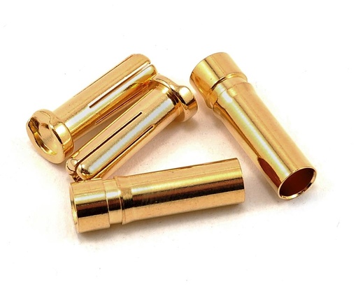 [PTK-5024] ProTek RC 5.0mm "Super Bullet" Solid Gold Connectors (2 Male/2 Female)