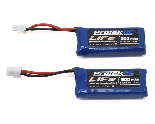 [PTK-5182] ProTek RC 2x1S Sport Race 15C Stick LiFe Battery (3.3V/500mAh) (Kyosho Mini-Z)