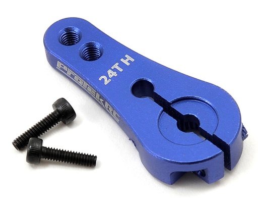 [PTK-7802] ProTek RC 4mm Aluminum Long Clamping Servo Horn (Blue) (24T-Hitec)