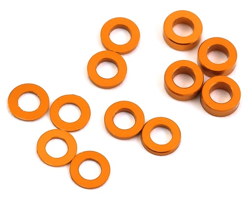 [PTK-8375] ProTek RC Aluminum Ball Stud Washer Set (Orange) (12) (0.5mm, 1.0mm & 2.0mm)