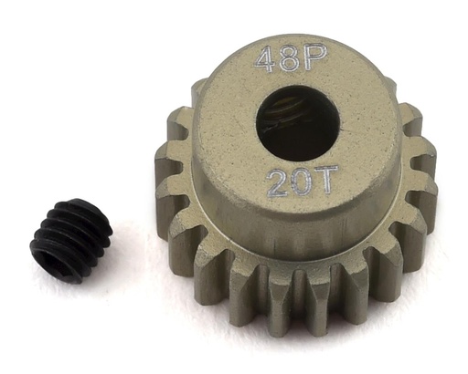 [PTK-8607] ProTek RC 48P Lightweight Hard Anodized Aluminum Pinion Gear (3.17mm Bore) (20T)