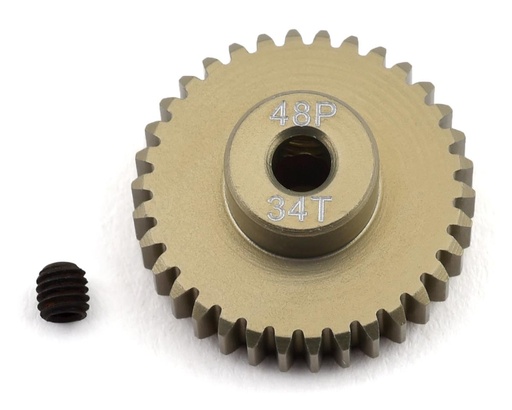 [PTK-8621] ProTek RC 48P Lightweight Hard Anodized Aluminum Pinion Gear (3.17mm Bore) (34T)