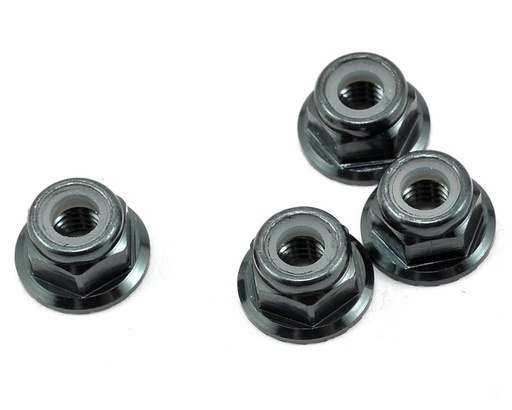 [TKR1213] Tekno RC M4 Aluminum Serrated Locknut (4) (Gun Metal)