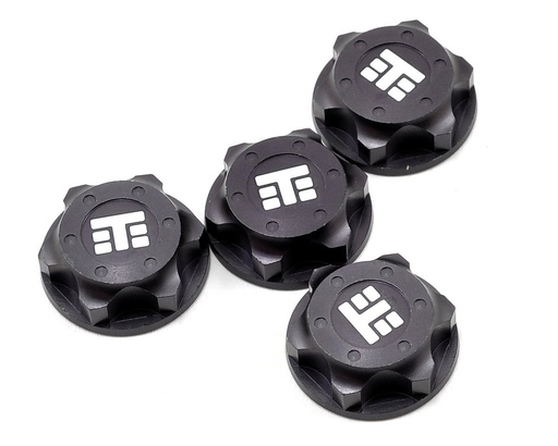 [TKR5116B] Tekno RC 17mm Aluminum "T Logo" Covered Serrated Wheel Nut (Gun Metal) (4)