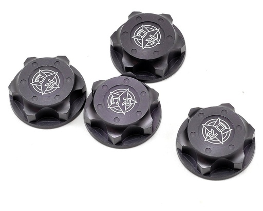 [TKR5116C] Tekno RC Aluminum 17mm Serrated Fine Thread Wheel Nut (Gun Metal) (4)