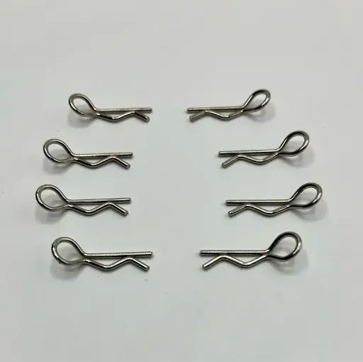 [GRC340] 10th Scale Opposable Body Clips - Silver (4 Left 4 Right)