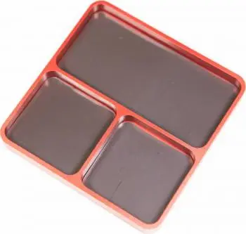 [HDTT09004B] Hobby Details Magnetic Screw Tray (3 Compartments) 99x98x11mm - Red