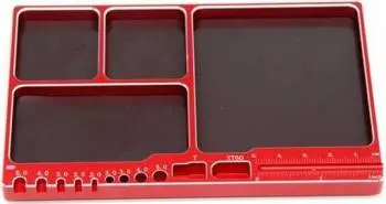 [HDTT09006B] Hobby Details Multifunction Magnetic Tool/Screw Tray 160x100x11mm - Red